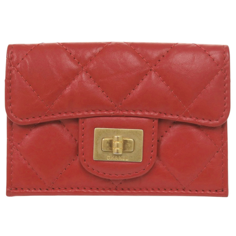 CHANEL Red Leather Wallet